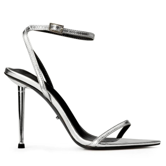 Tony Bianco Silver Strappy Heels - Picture 1 of 2